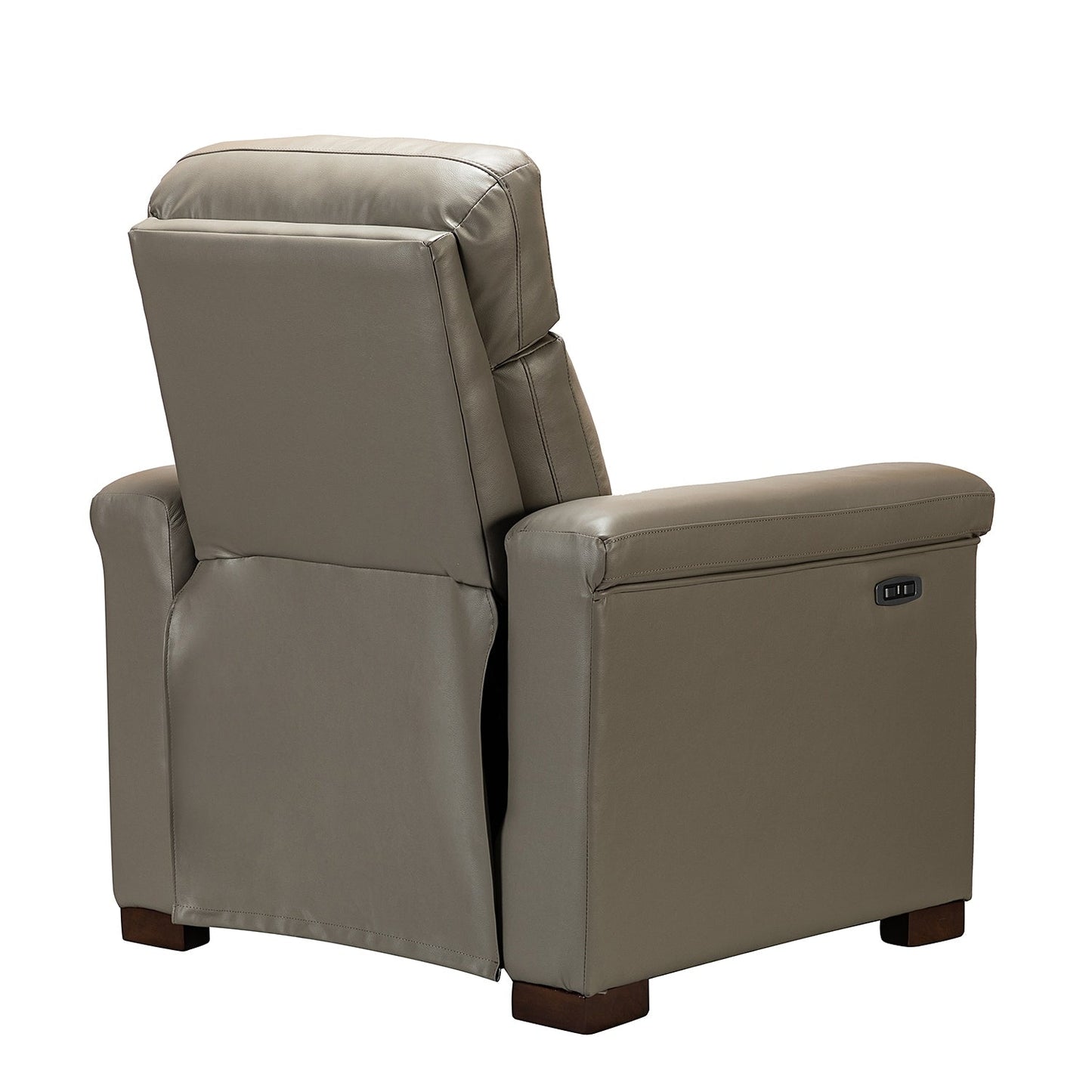 Alicia 34.65 Wide Contemporary Classic Genuine Leather Power Recliner With USB Port