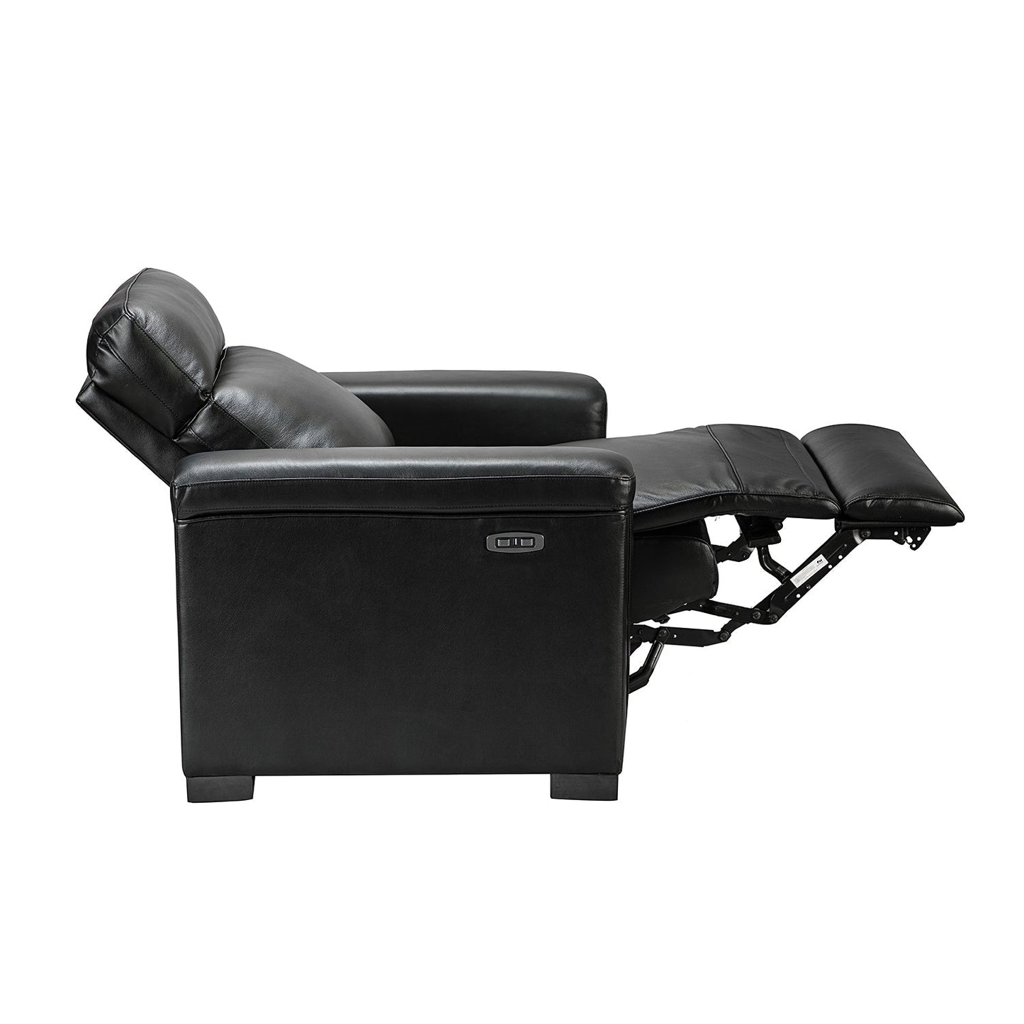Alicia 34.65 Wide Contemporary Classic Genuine Leather Power Recliner With USB Port