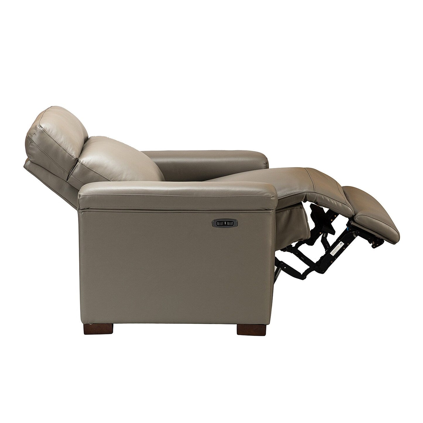 Alicia 34.65 Wide Contemporary Classic Genuine Leather Power Recliner With USB Port