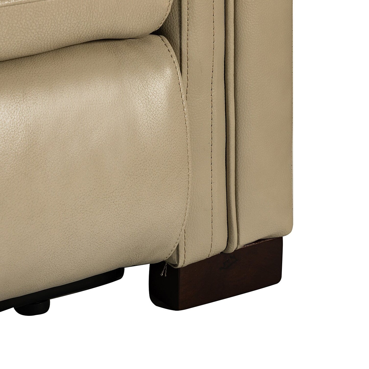 Alicia 34.65 Wide Contemporary Classic Genuine Leather Power Recliner With USB Port