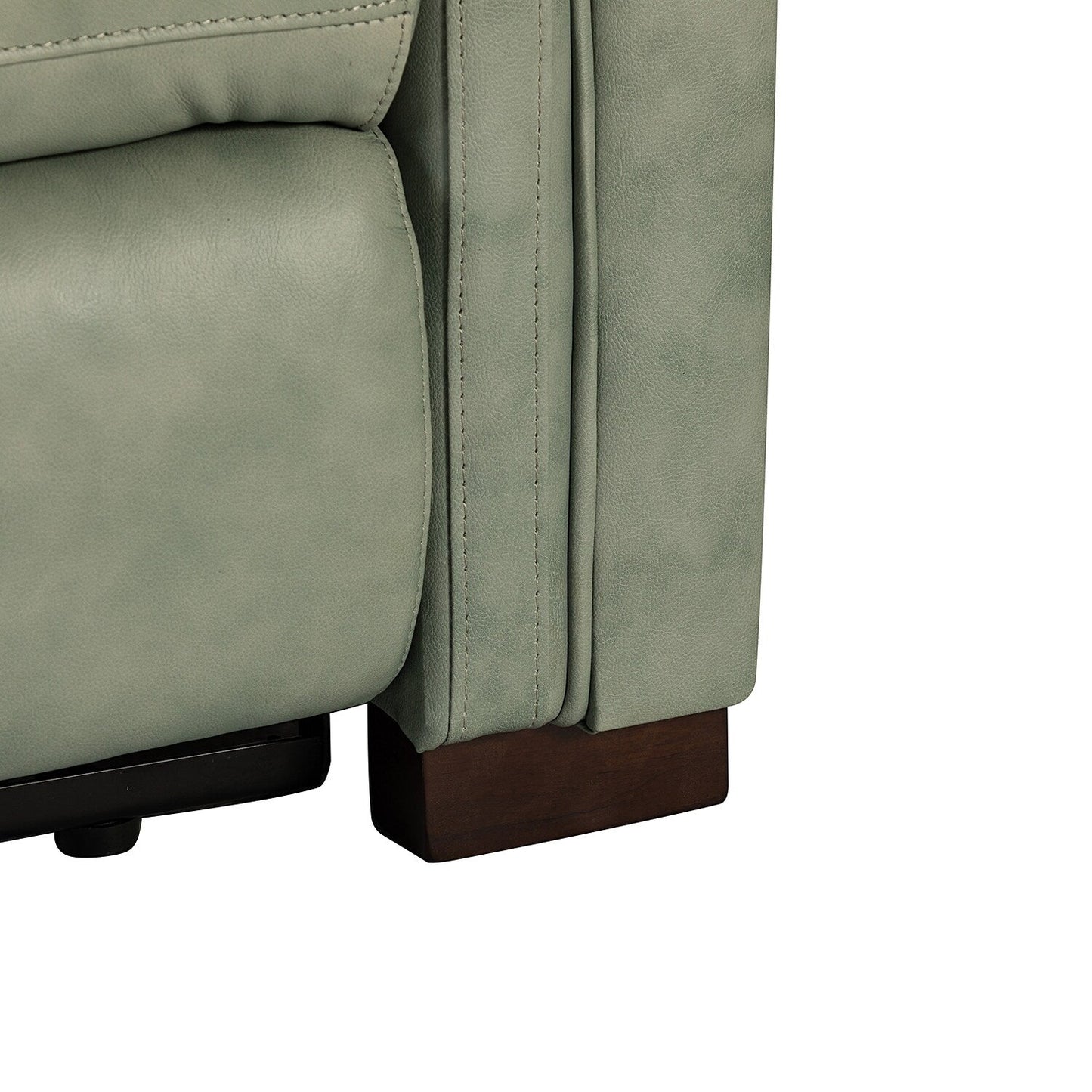 Alicia 34.65 Wide Contemporary Classic Genuine Leather Power Recliner With USB Port