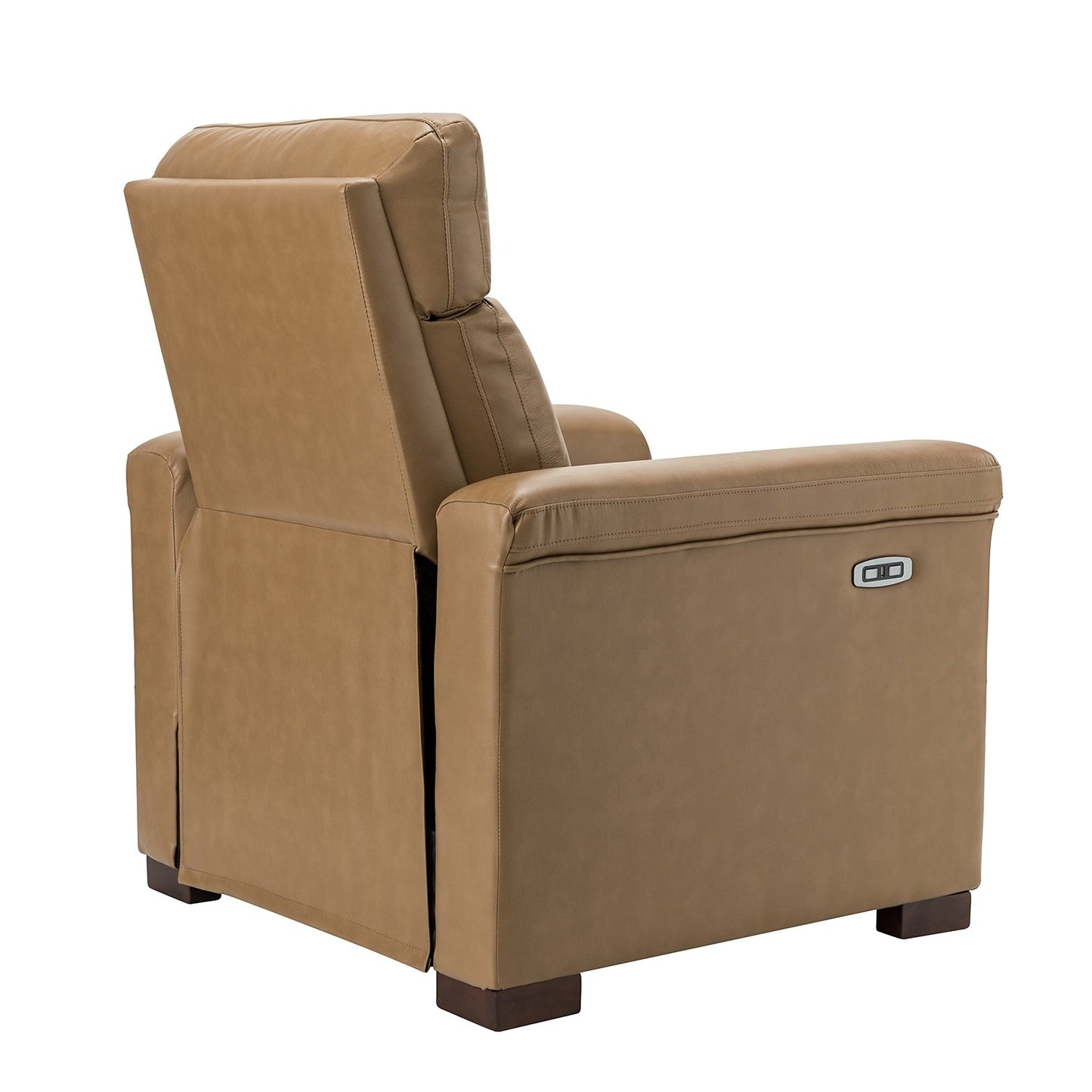Alicia 34.65 Wide Contemporary Classic Genuine Leather Power Recliner With USB Port