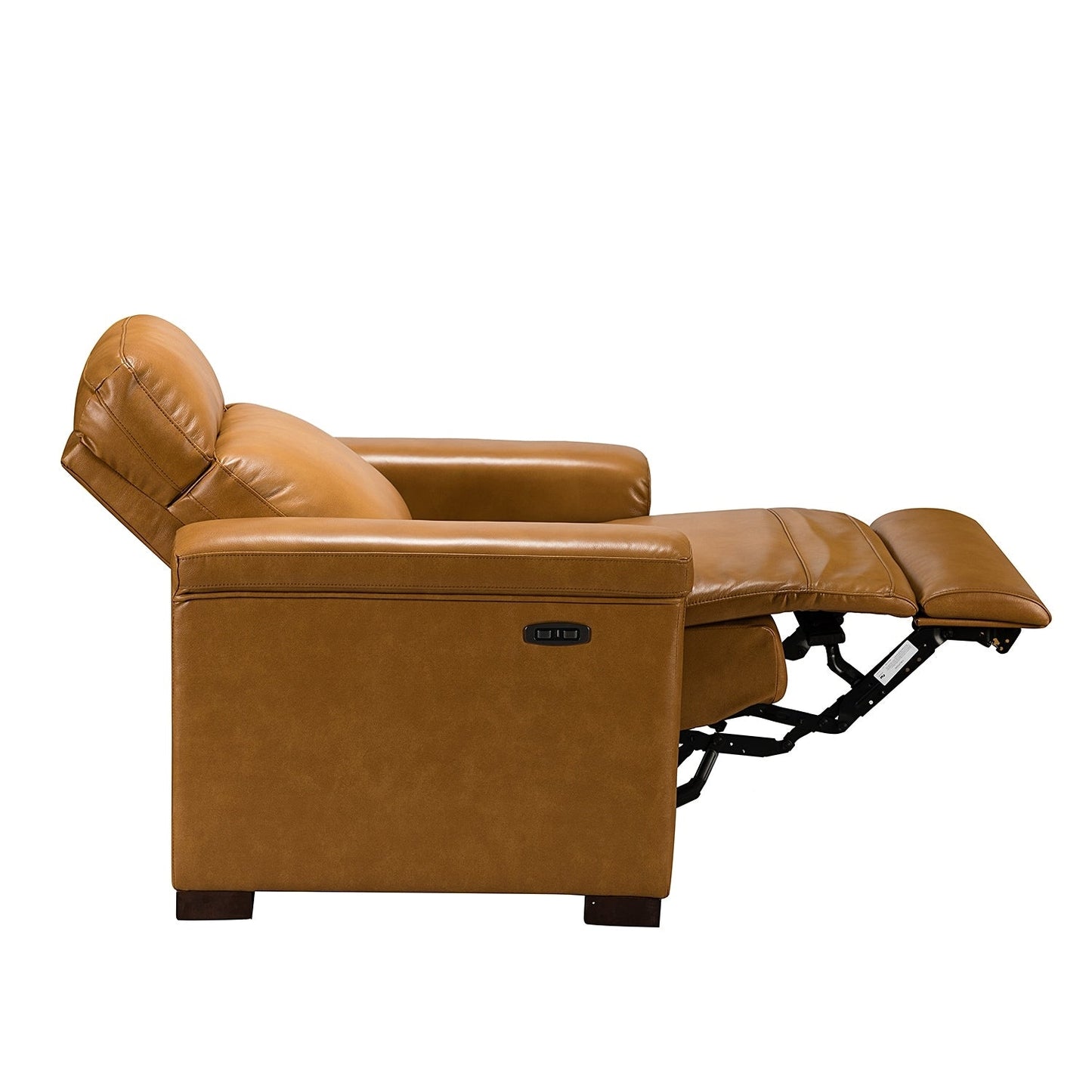 Alicia 34.65 Wide Contemporary Classic Genuine Leather Power Recliner With USB Port