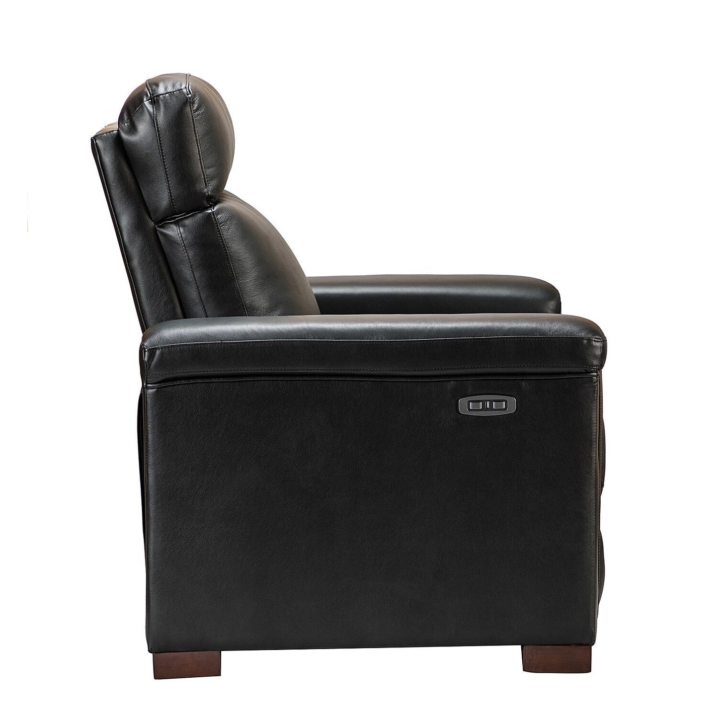 Alicia 34.65 Wide Contemporary Classic Genuine Leather Power Recliner With USB Port