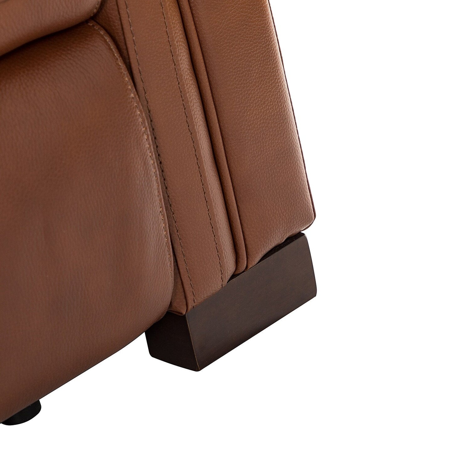 Alicia 34.65 Wide Contemporary Classic Genuine Leather Power Recliner With USB Port