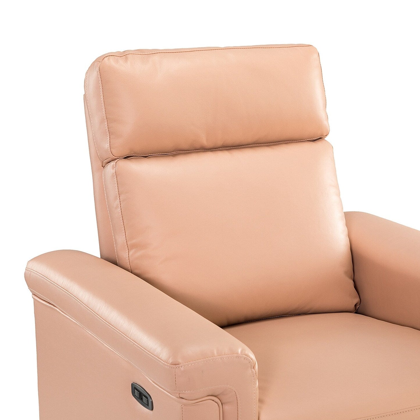 Alicia 34.65 Wide Contemporary Classic Genuine Leather Power Recliner With USB Port