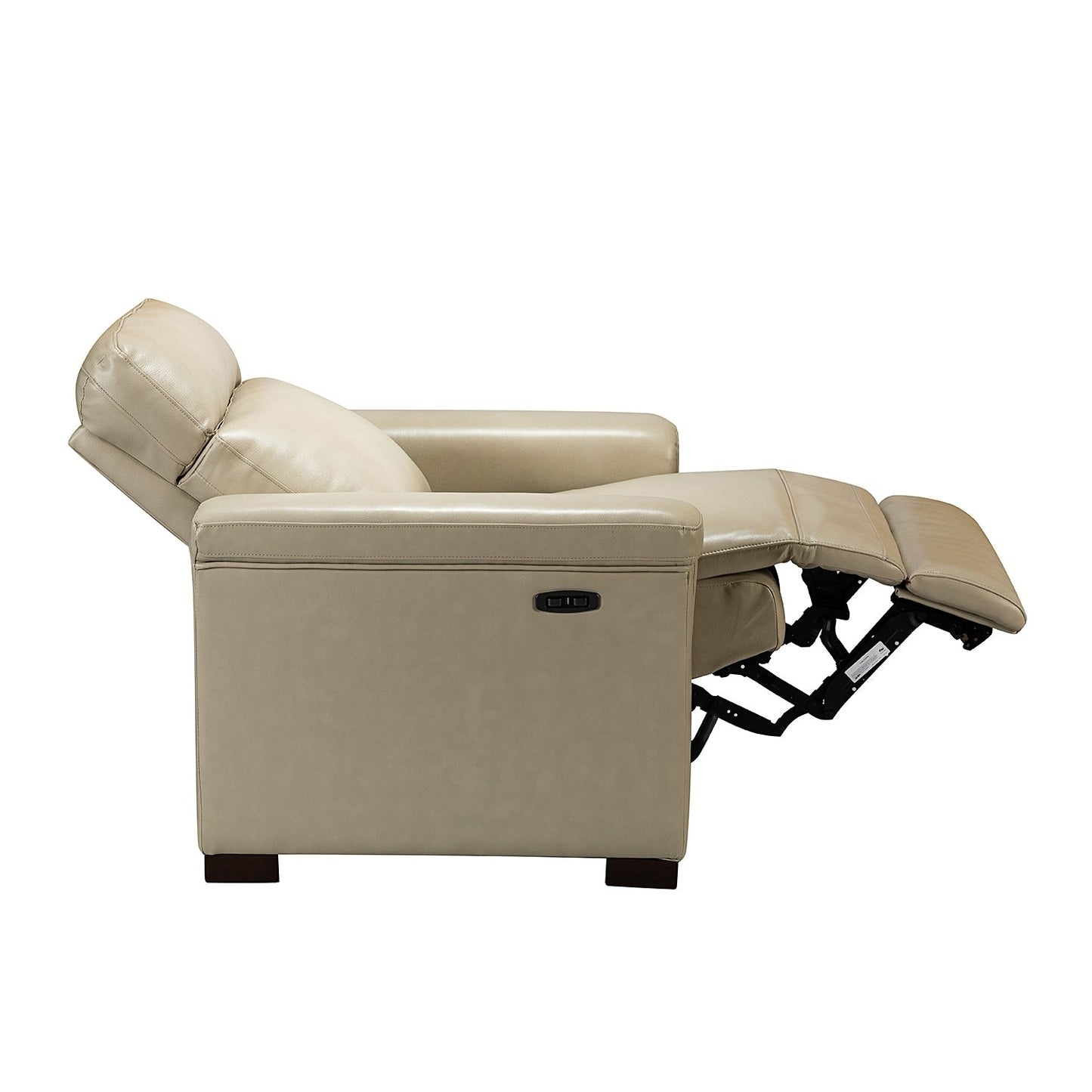 Alicia 34.65 Wide Contemporary Classic Genuine Leather Power Recliner With USB Port