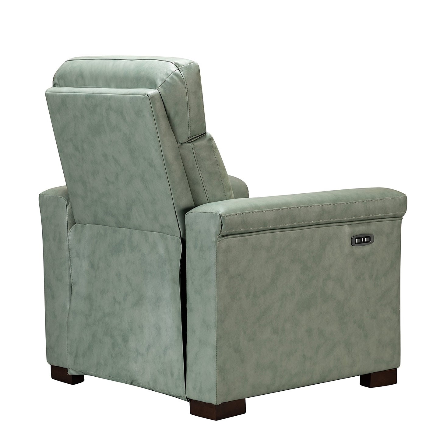 Alicia 34.65 Wide Contemporary Classic Genuine Leather Power Recliner With USB Port