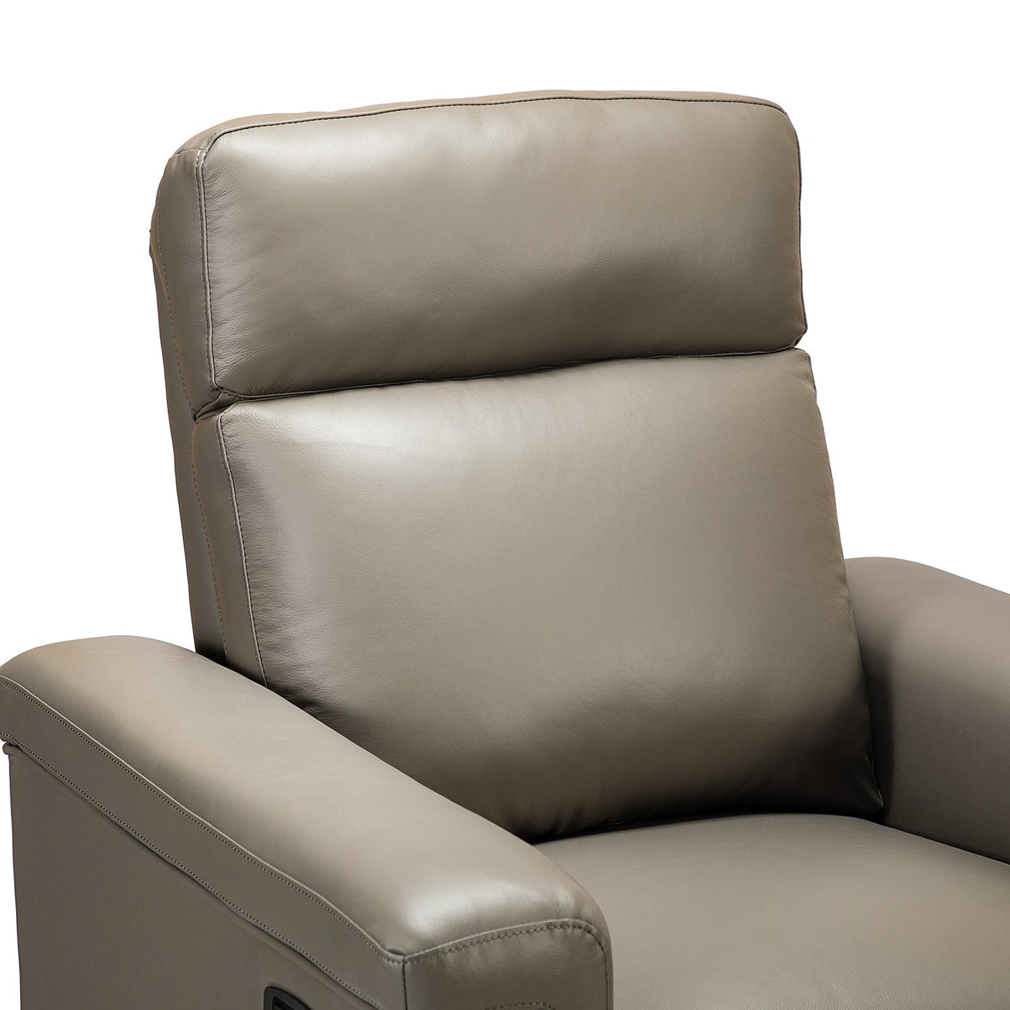 Alicia 34.65 Wide Contemporary Classic Genuine Leather Power Recliner With USB Port