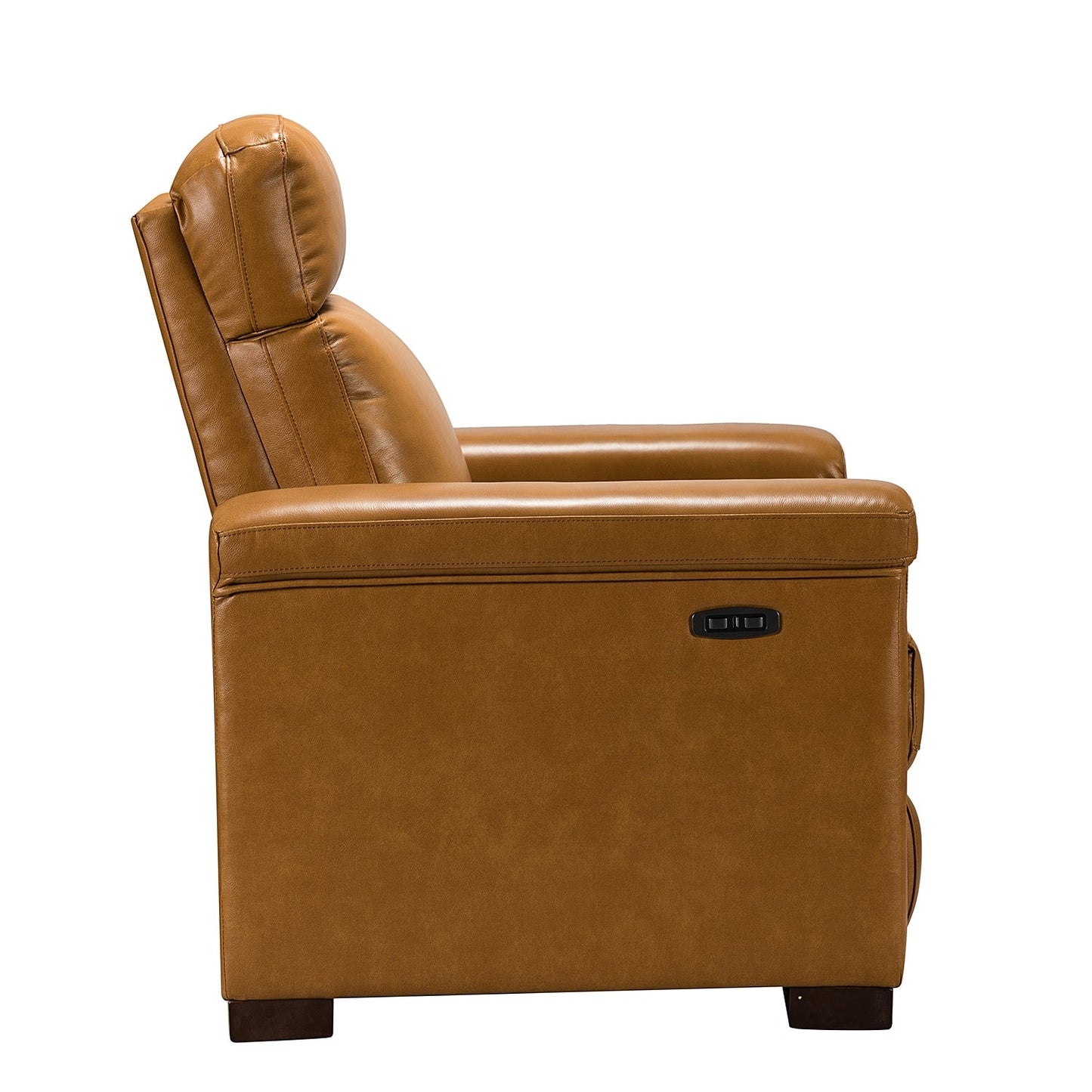 Alicia 34.65 Wide Contemporary Classic Genuine Leather Power Recliner With USB Port
