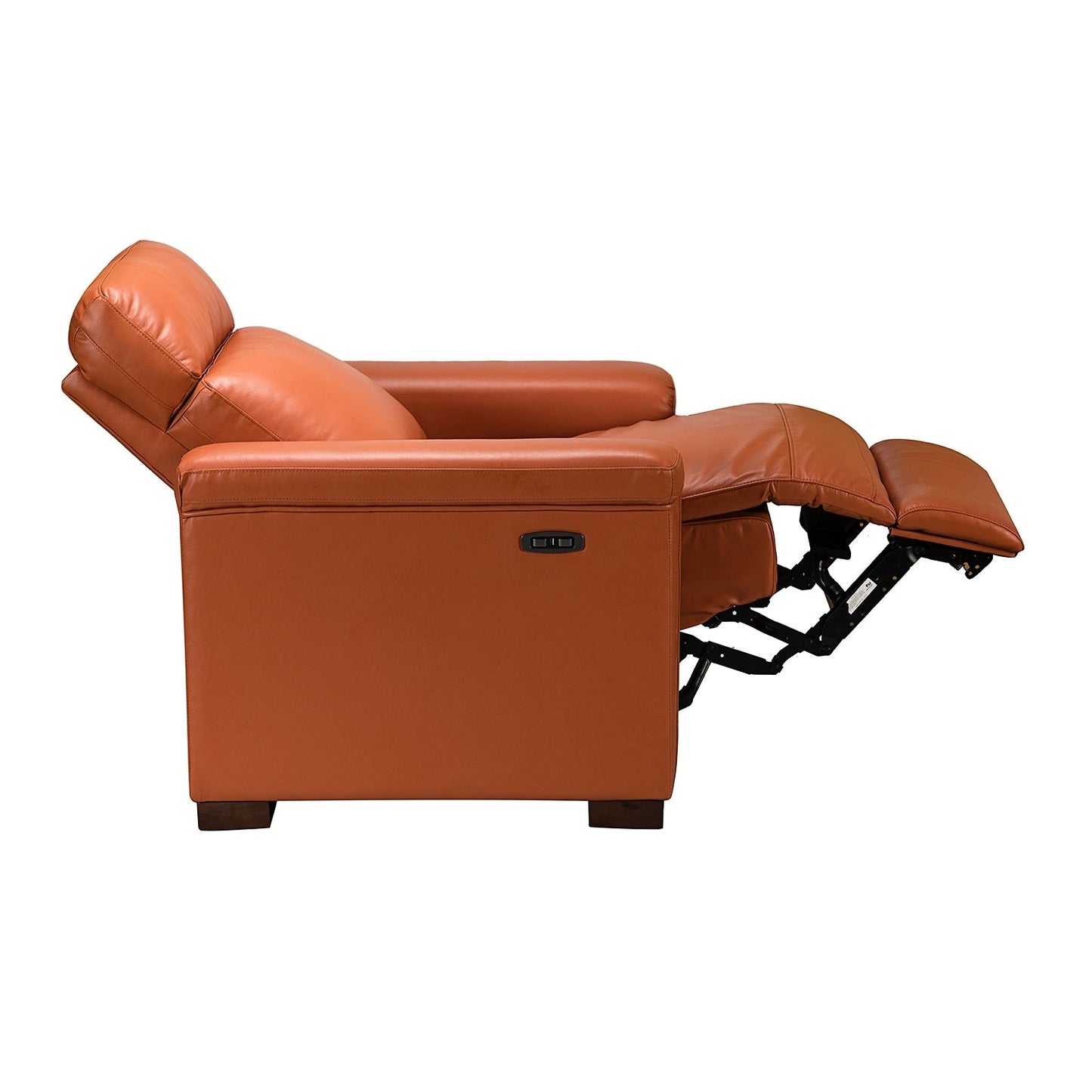 Alicia 34.65 Wide Contemporary Classic Genuine Leather Power Recliner With USB Port