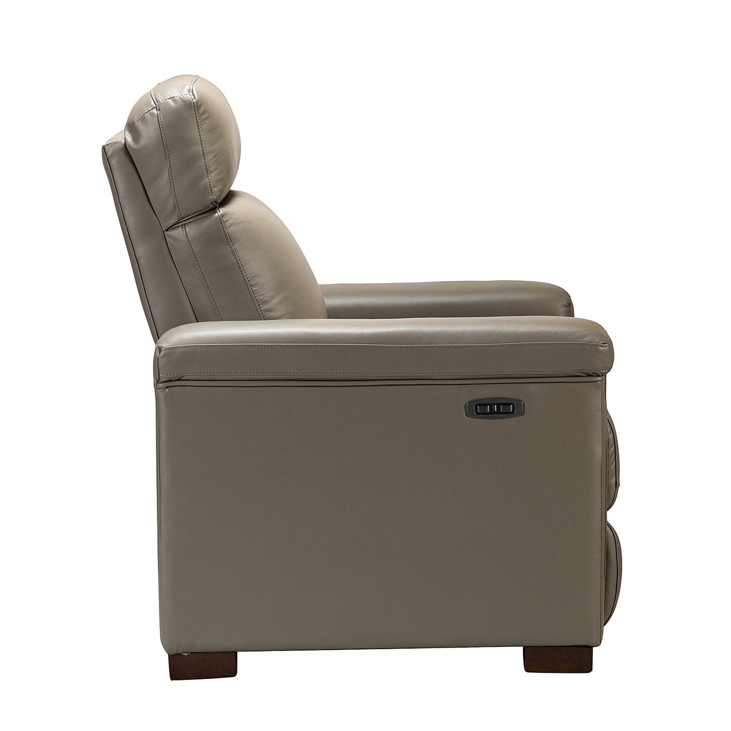 Alicia 34.65 Wide Contemporary Classic Genuine Leather Power Recliner With USB Port