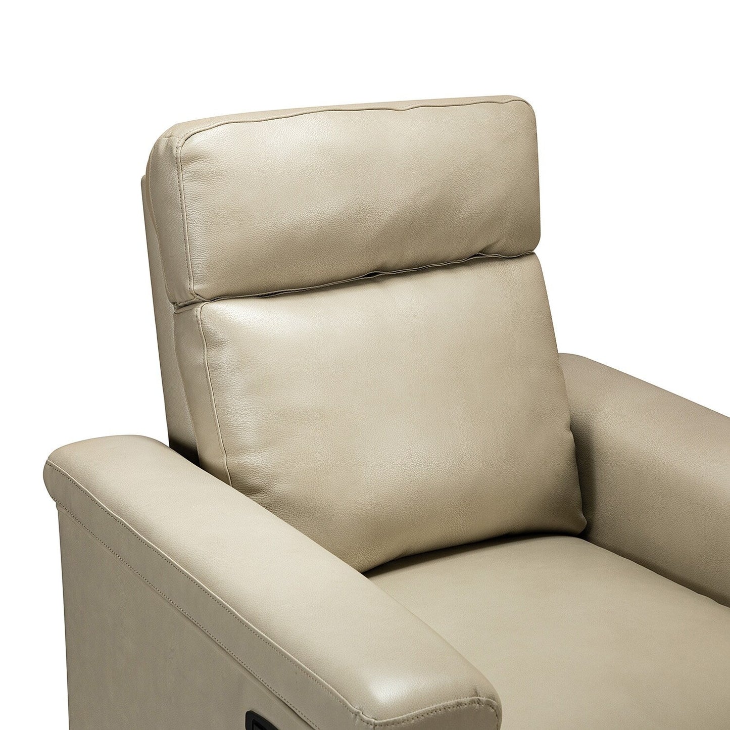 Alicia 34.65 Wide Contemporary Classic Genuine Leather Power Recliner With USB Port
