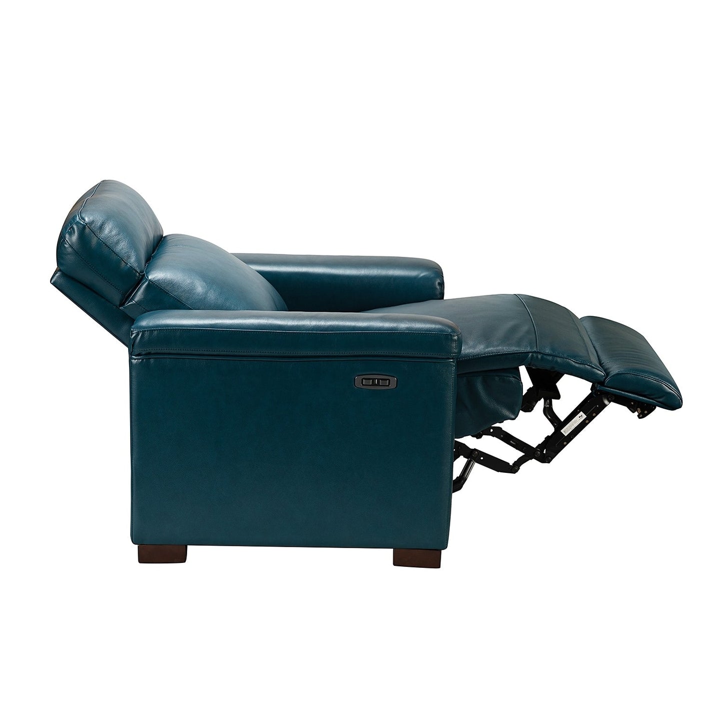 Alicia 34.65 Wide Contemporary Classic Genuine Leather Power Recliner With USB Port