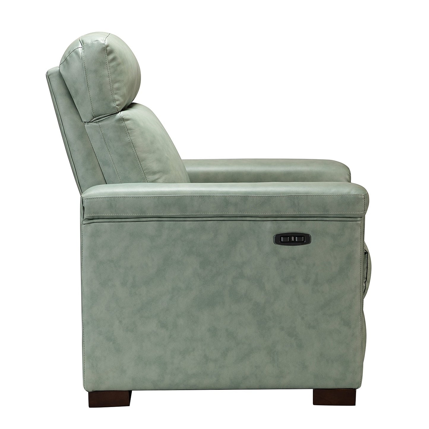 Alicia 34.65 Wide Contemporary Classic Genuine Leather Power Recliner With USB Port