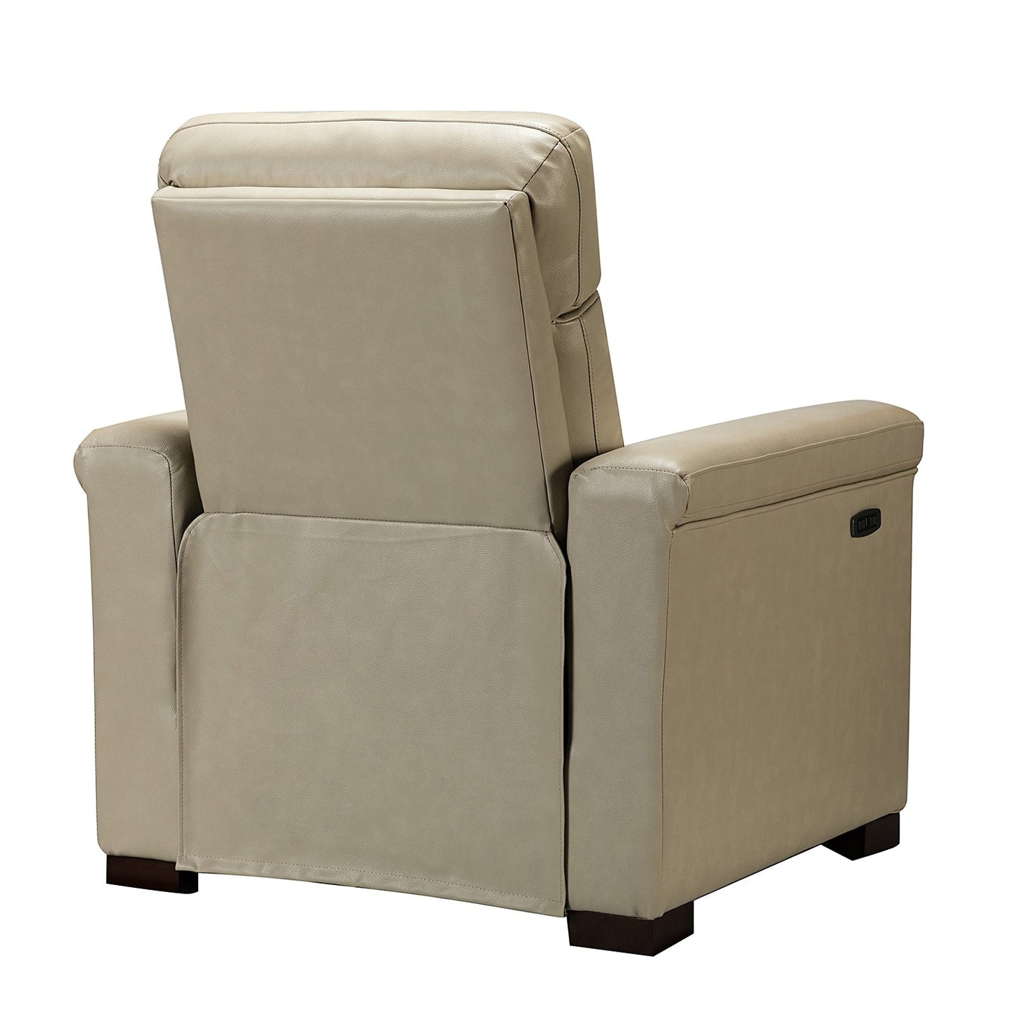 Alicia 34.65 Wide Contemporary Classic Genuine Leather Power Recliner With USB Port