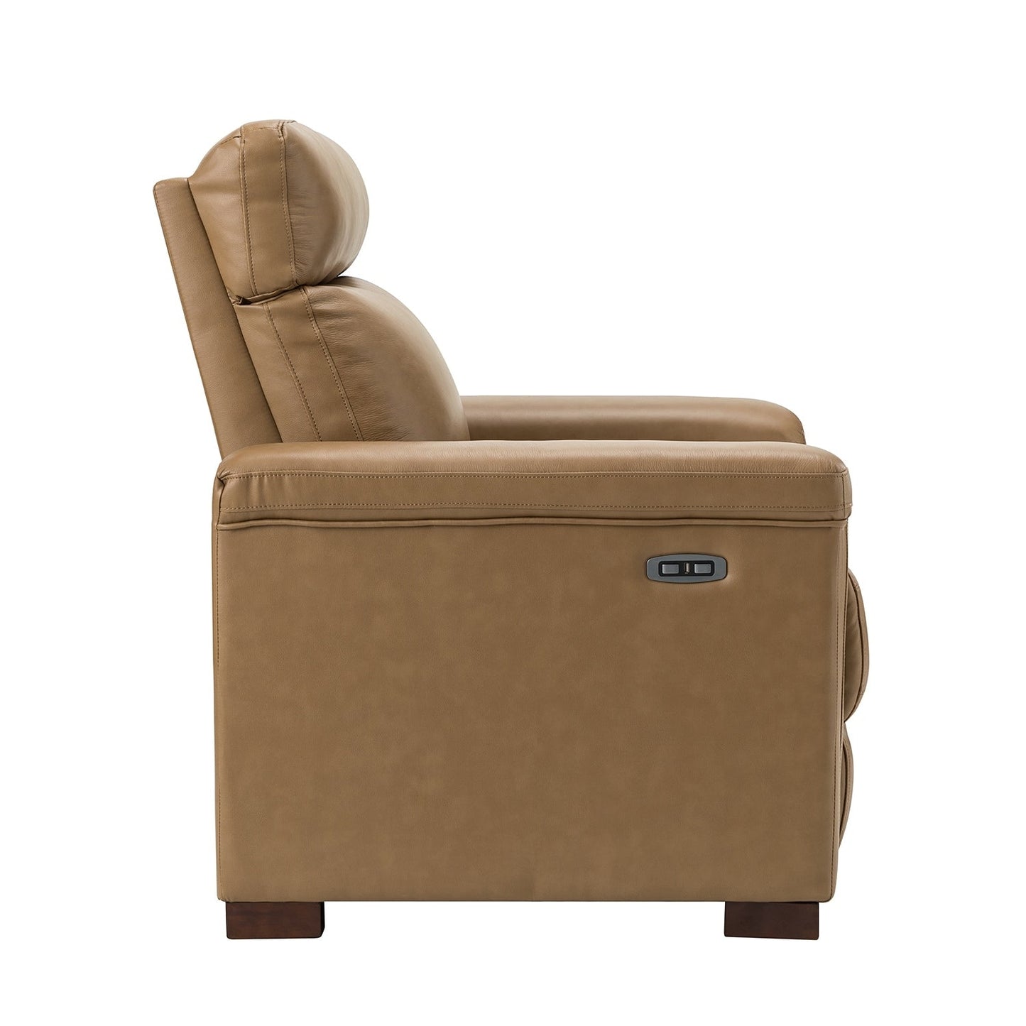 Alicia 34.65 Wide Contemporary Classic Genuine Leather Power Recliner With USB Port