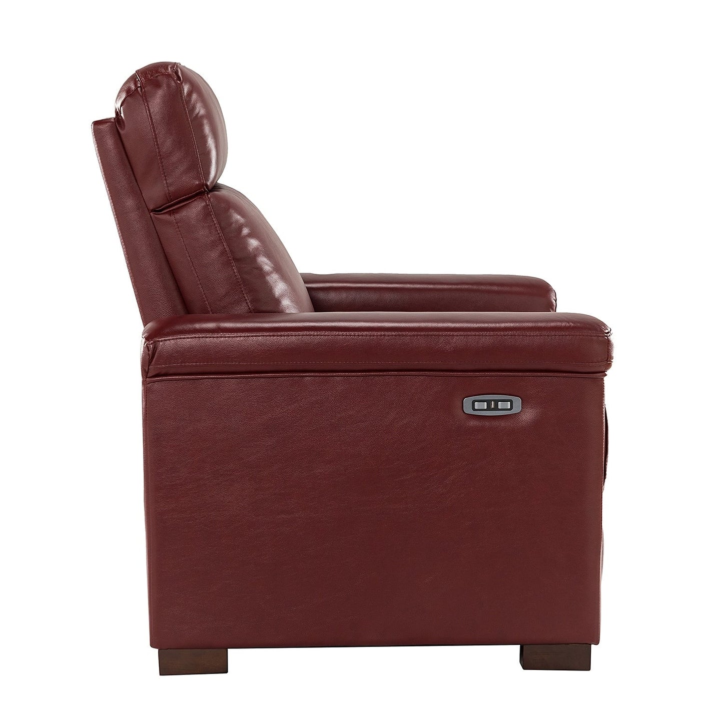 Alicia 34.65 Wide Contemporary Classic Genuine Leather Power Recliner With USB Port