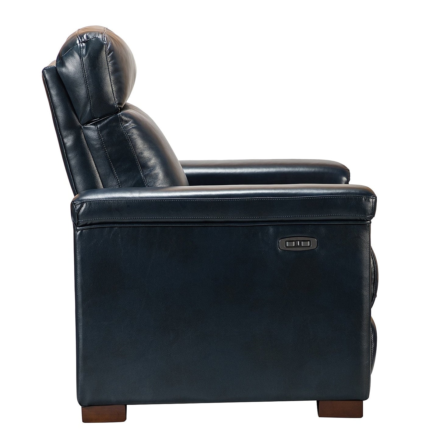 Alicia 34.65 Wide Contemporary Classic Genuine Leather Power Recliner With USB Port