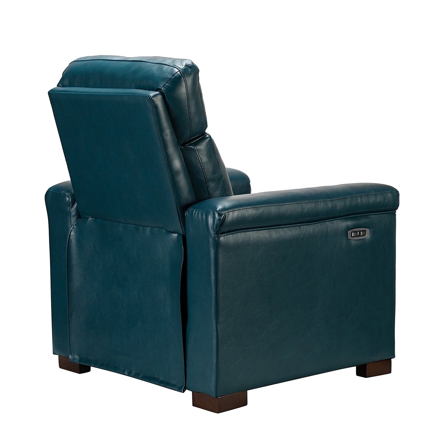 Alicia 34.65 Wide Contemporary Classic Genuine Leather Power Recliner With USB Port