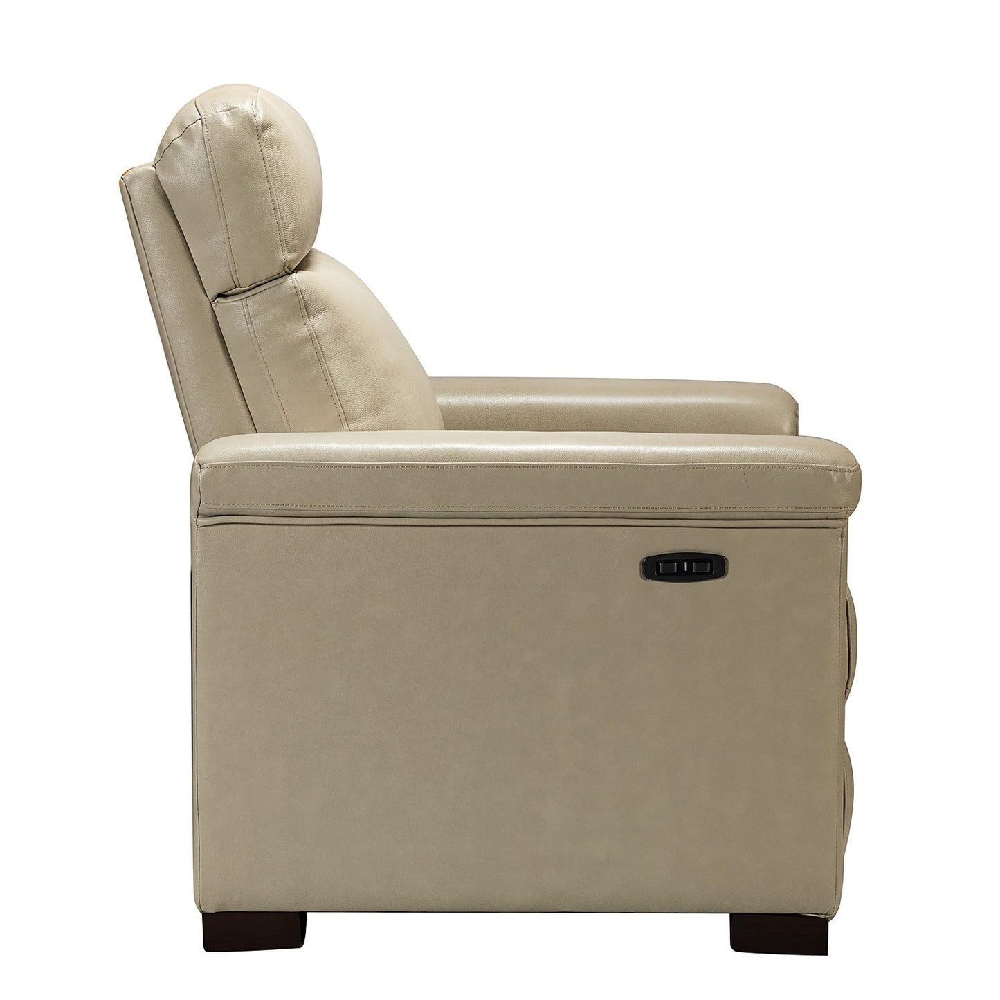 Alicia 34.65 Wide Contemporary Classic Genuine Leather Power Recliner With USB Port