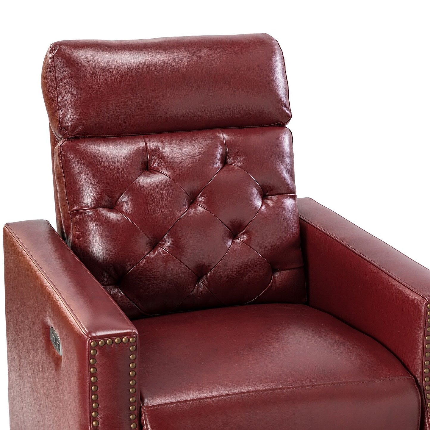 Alina 31.50 Wide Genuine Leather Power Recliner with USB Port