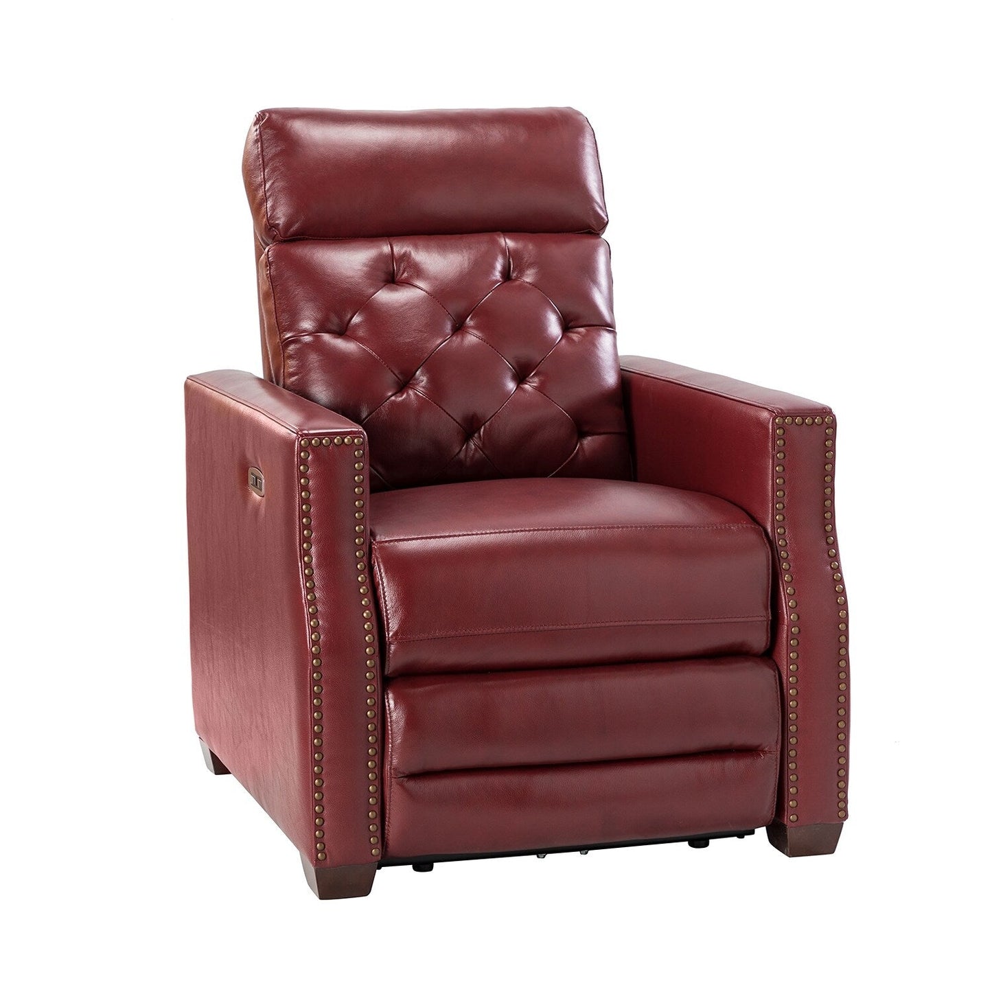 Alina 31.50 Wide Genuine Leather Power Recliner with USB Port