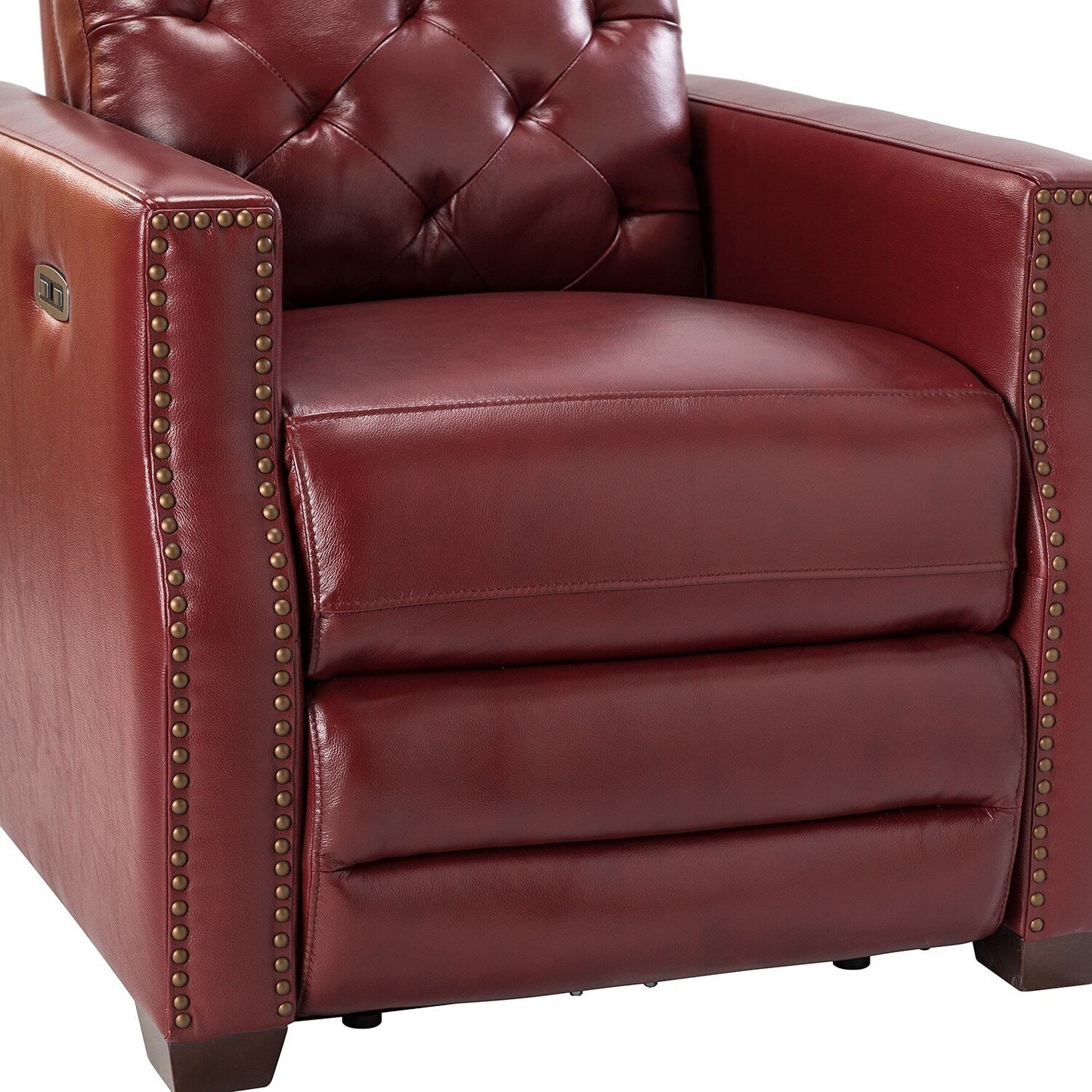 Alina 31.50 Wide Genuine Leather Power Recliner with USB Port