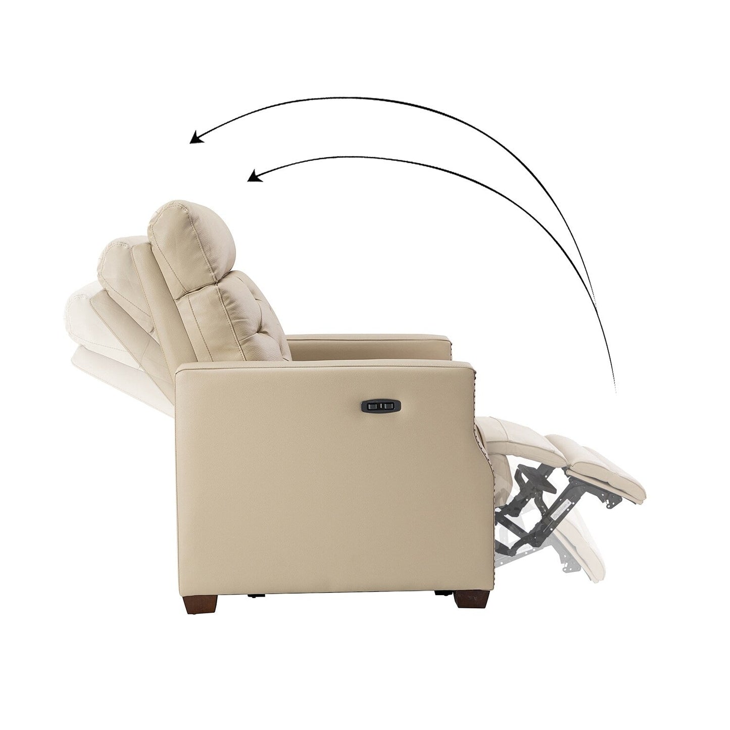 Alina 31.50 Wide Genuine Leather Power Recliner with USB Port