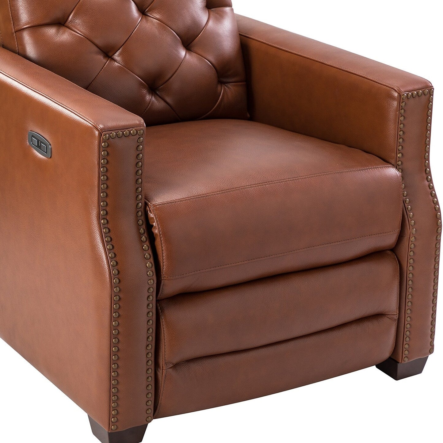 Alina 31.50 Wide Genuine Leather Power Recliner with USB Port