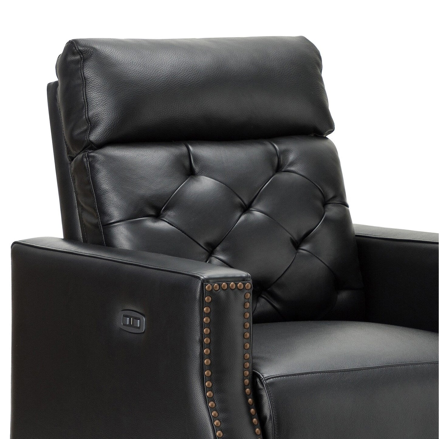 Alina 31.50 Wide Genuine Leather Power Recliner with USB Port