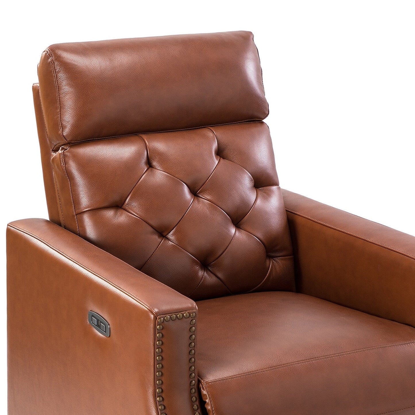 Alina 31.50 Wide Genuine Leather Power Recliner with USB Port