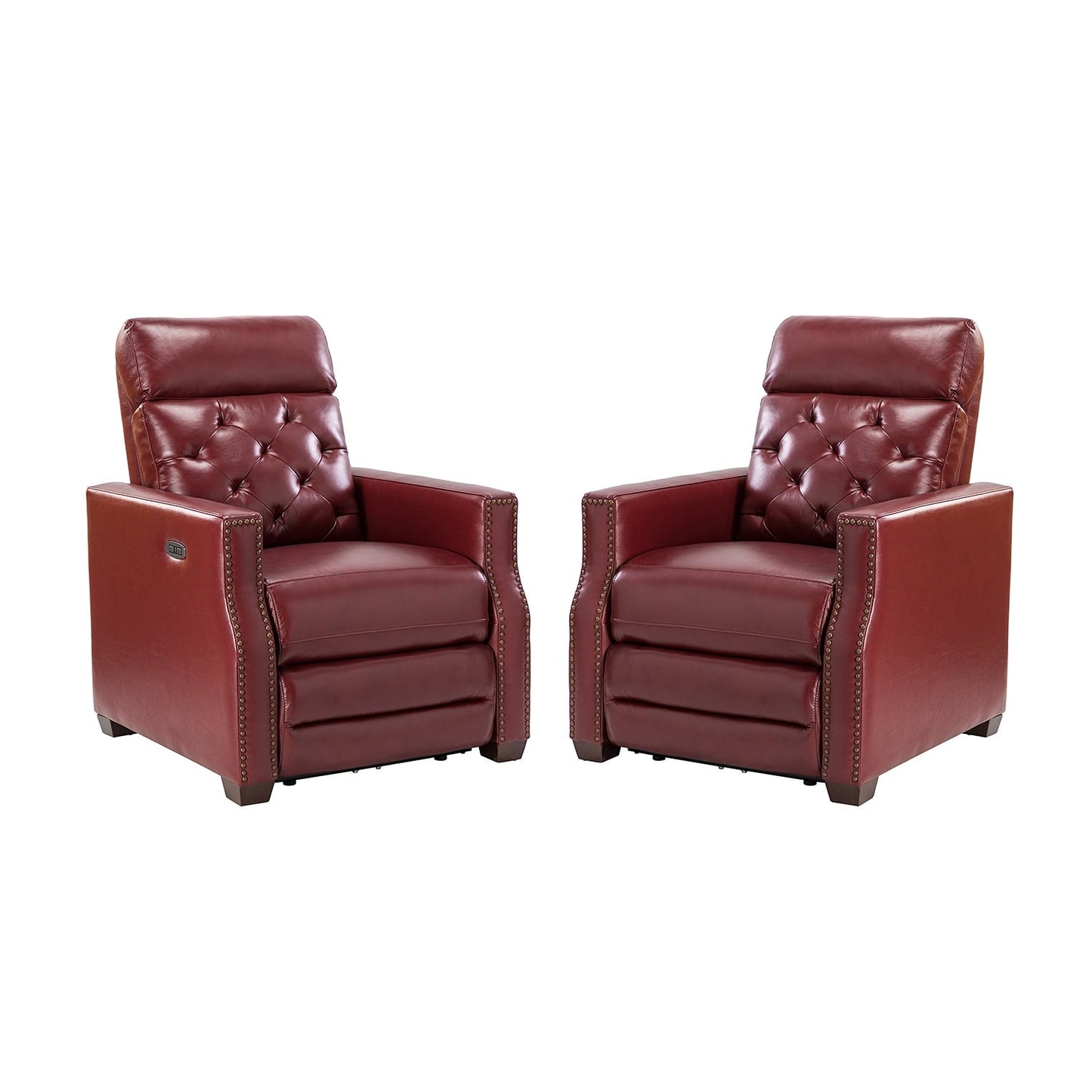 Alina 31.50Wide Genuine Leather Power Recliner with USB Port, Set of 2