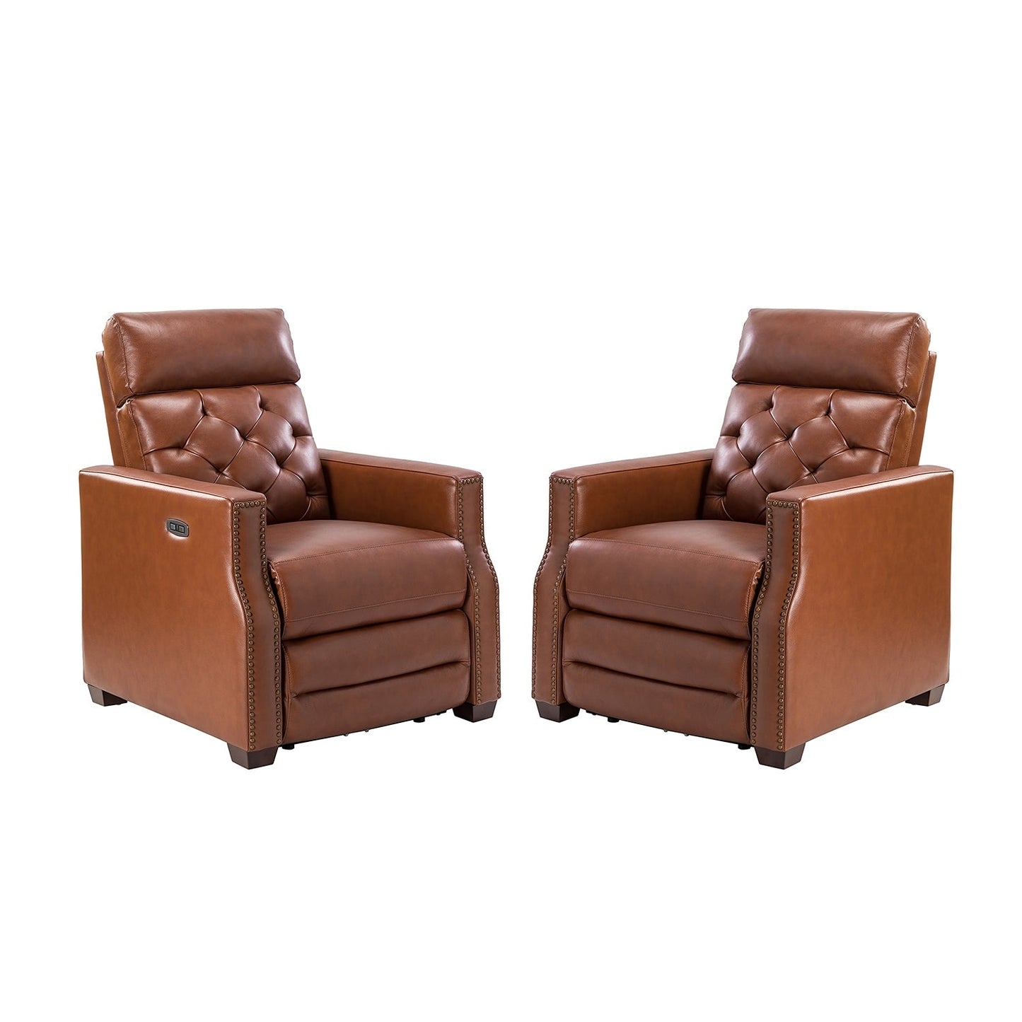 Alina 31.50Wide Genuine Leather Power Recliner with USB Port, Set of 2