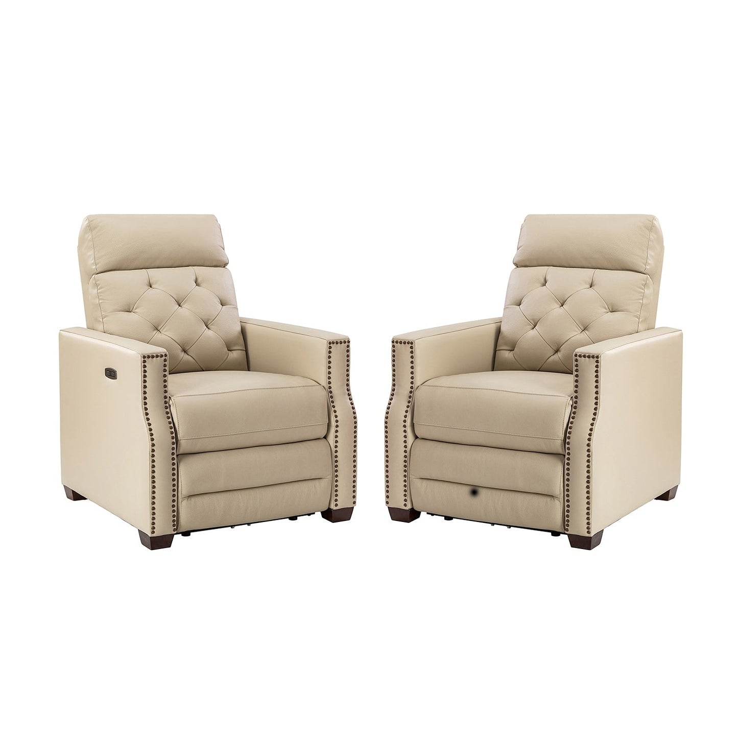 Alina 31.50Wide Genuine Leather Power Recliner with USB Port, Set of 2