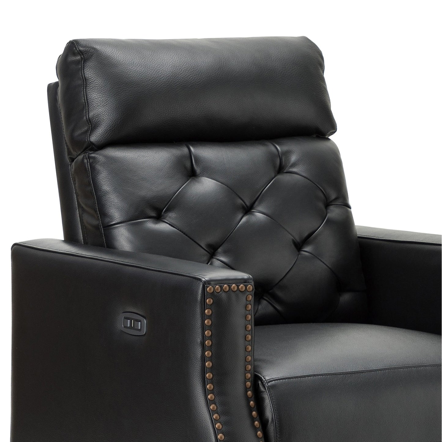 Alina 31.50Wide Genuine Leather Power Recliner with USB Port, Set of 2