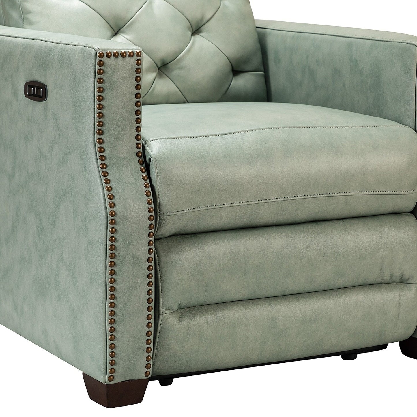 Alina 31.50 Wide Genuine Leather Power Recliner with USB Port