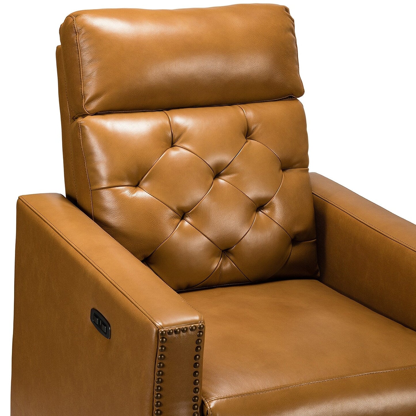 Alina 31.50 Wide Genuine Leather Power Recliner with USB Port