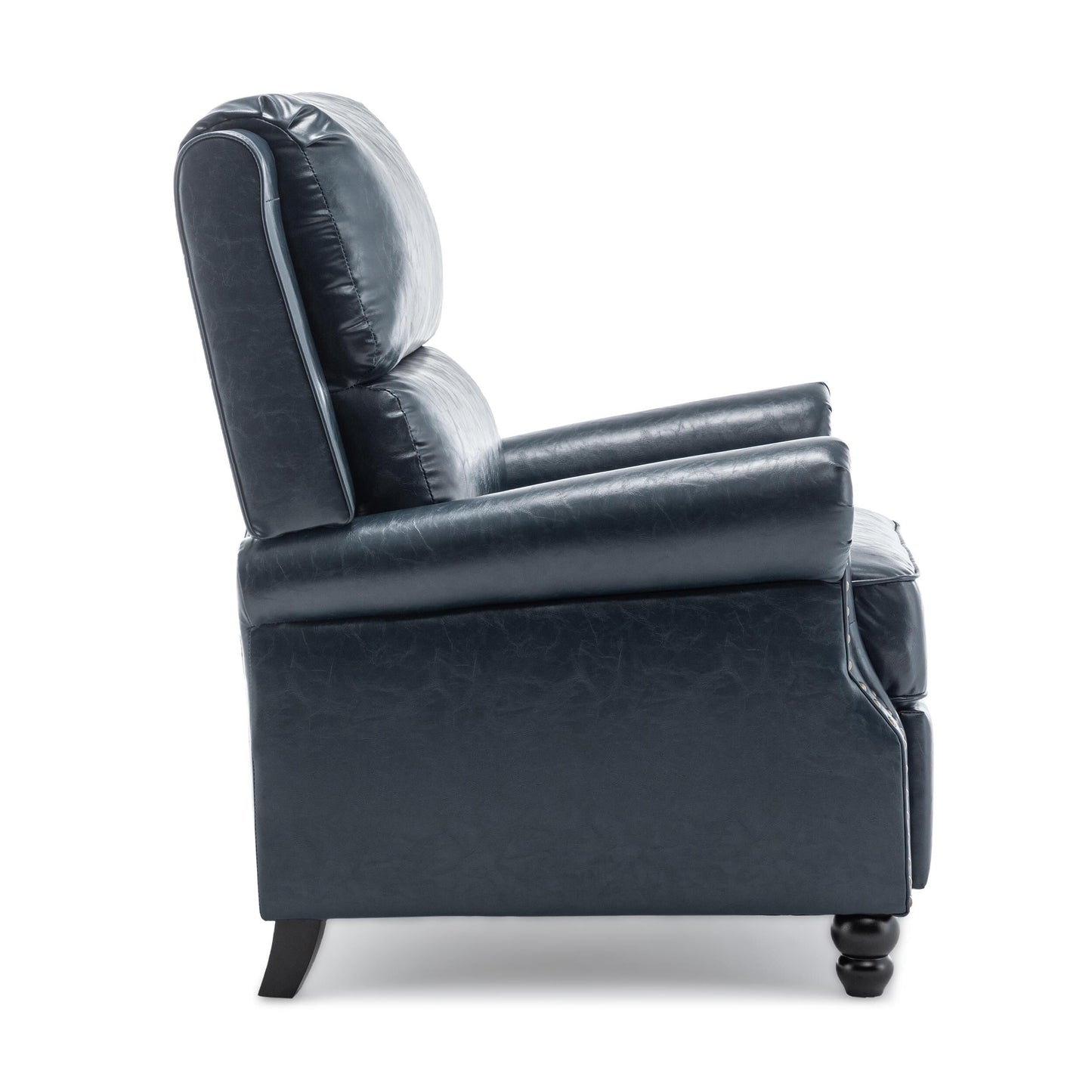 Alisa 35'' W Vegan Leather/ Linen Glider Push Back Recliner Chair