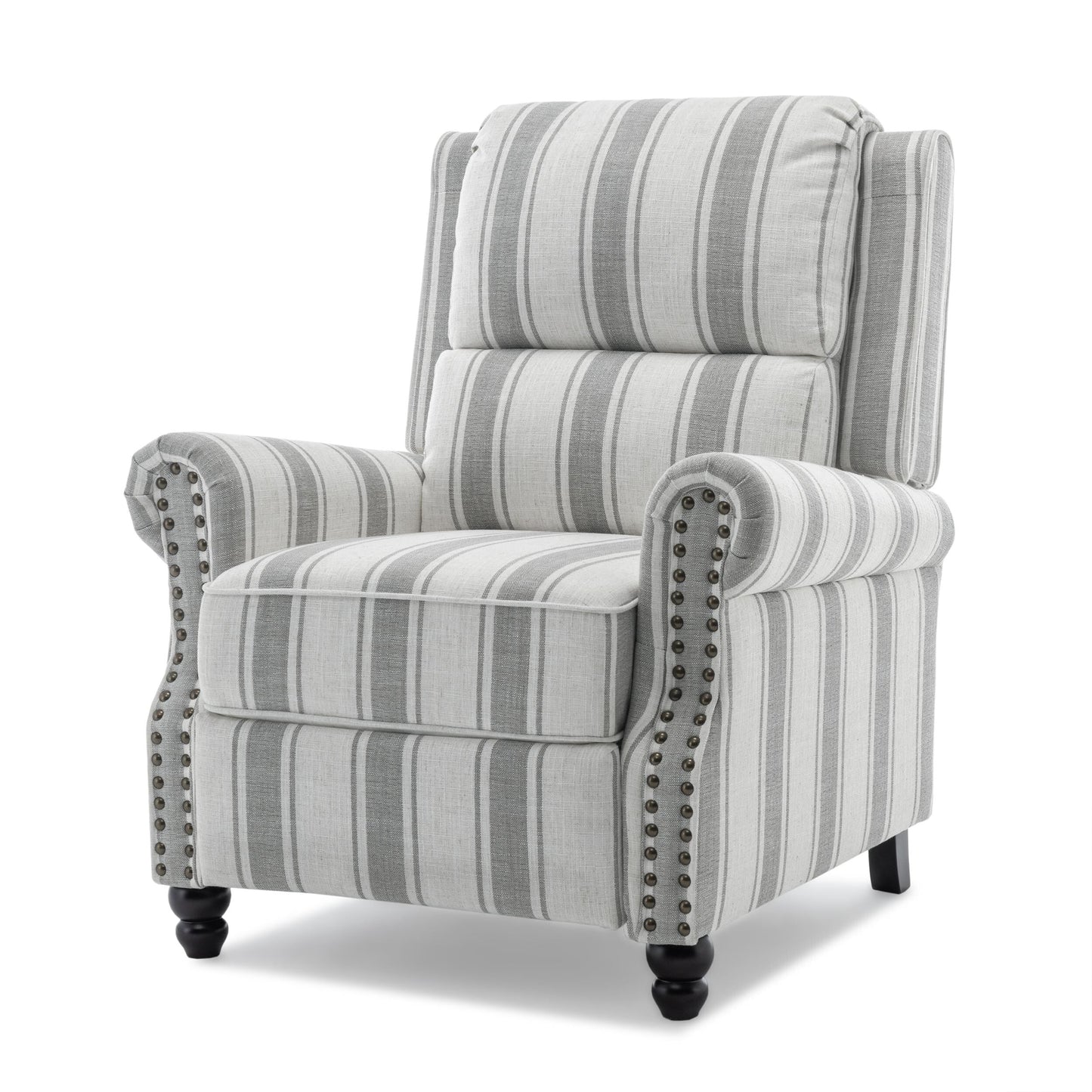 Alisa 35'' W Vegan Leather/ Linen Glider Push Back Recliner Chair