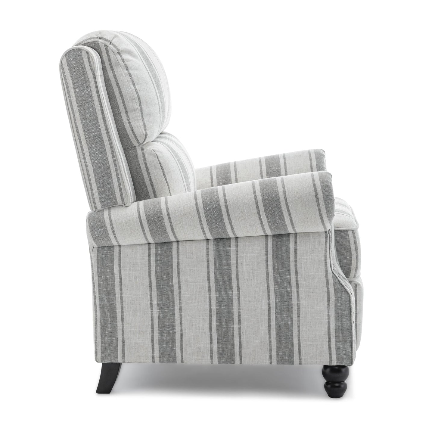 Alisa 35'' W Vegan Leather/ Linen Glider Push Back Recliner Chair