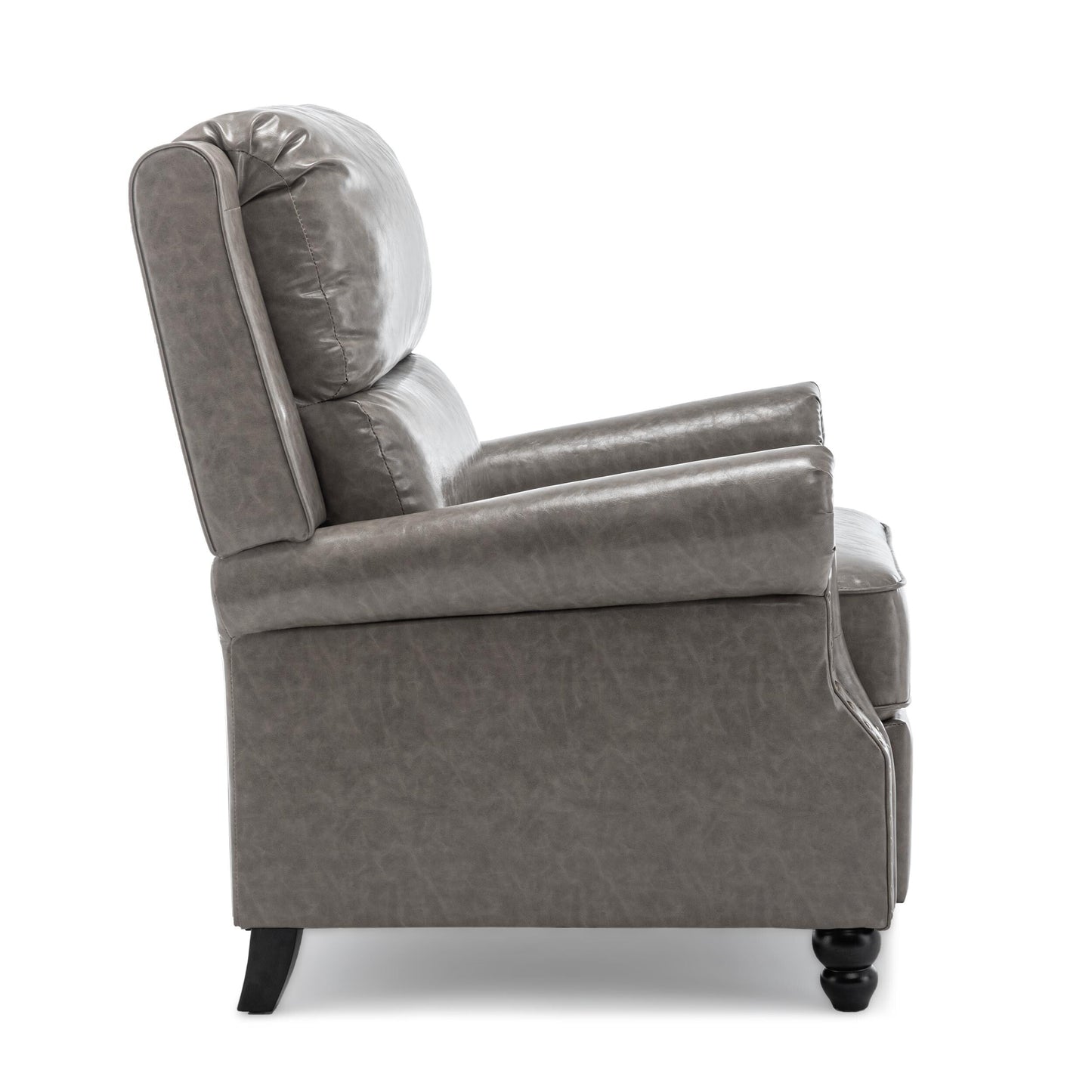 Alisa 35'' W Vegan Leather/ Linen Glider Push Back Recliner Chair