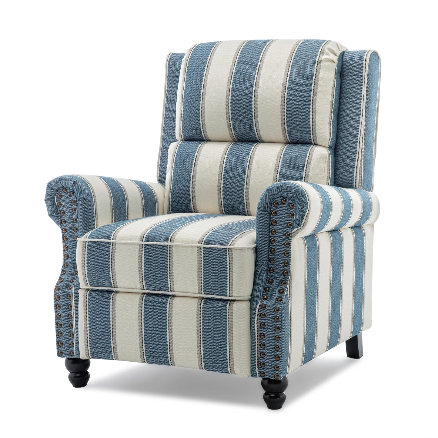 Alisa 35'' W Vegan Leather/ Linen Glider Push Back Recliner Chair