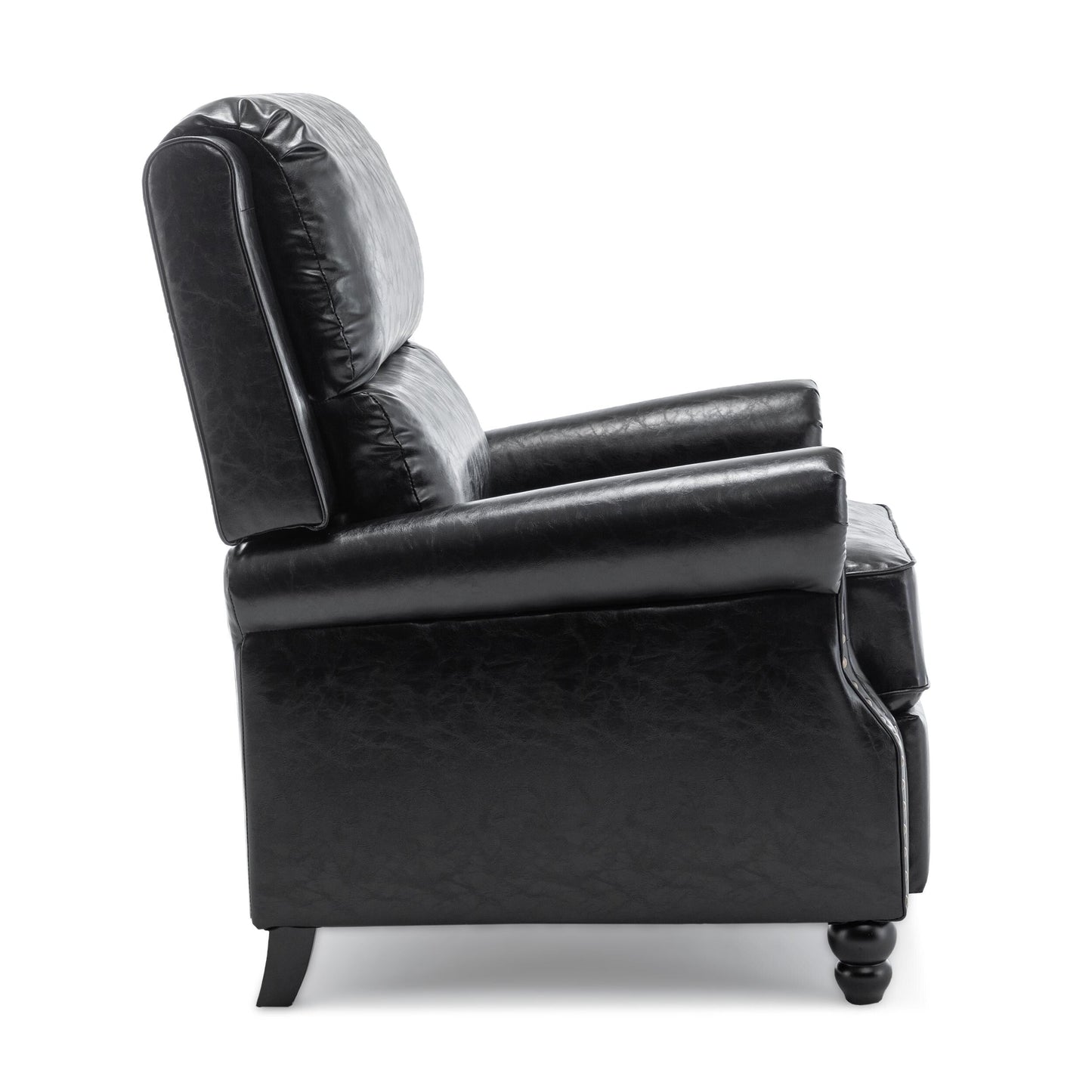 Alisa 35'' W Vegan Leather/ Linen Glider Push Back Recliner Chair