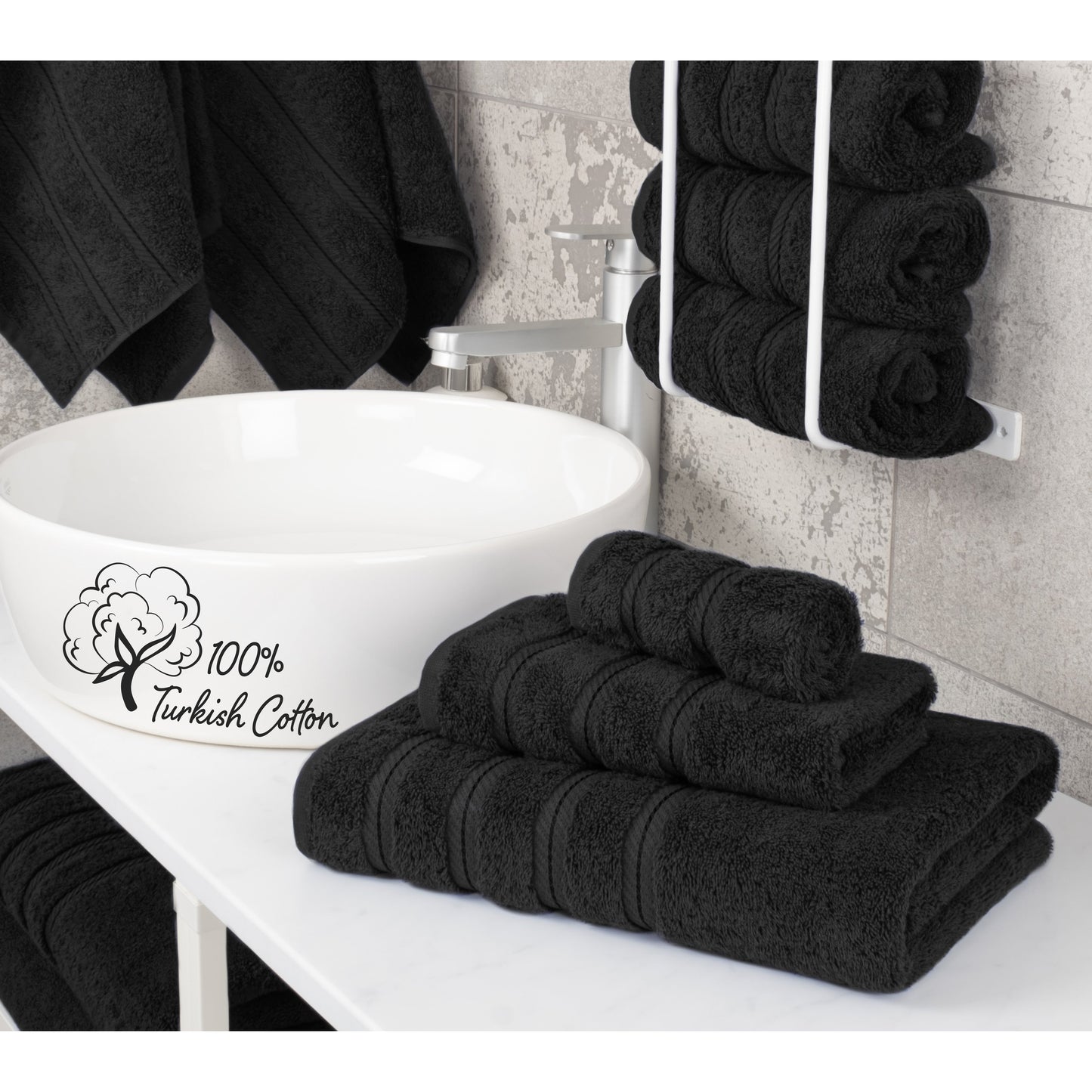 3 Piece Bathroom Towel Set 100% Cotton Luxury Turkish Bath Hand Towels Extra Large Face Towels Clearance Set