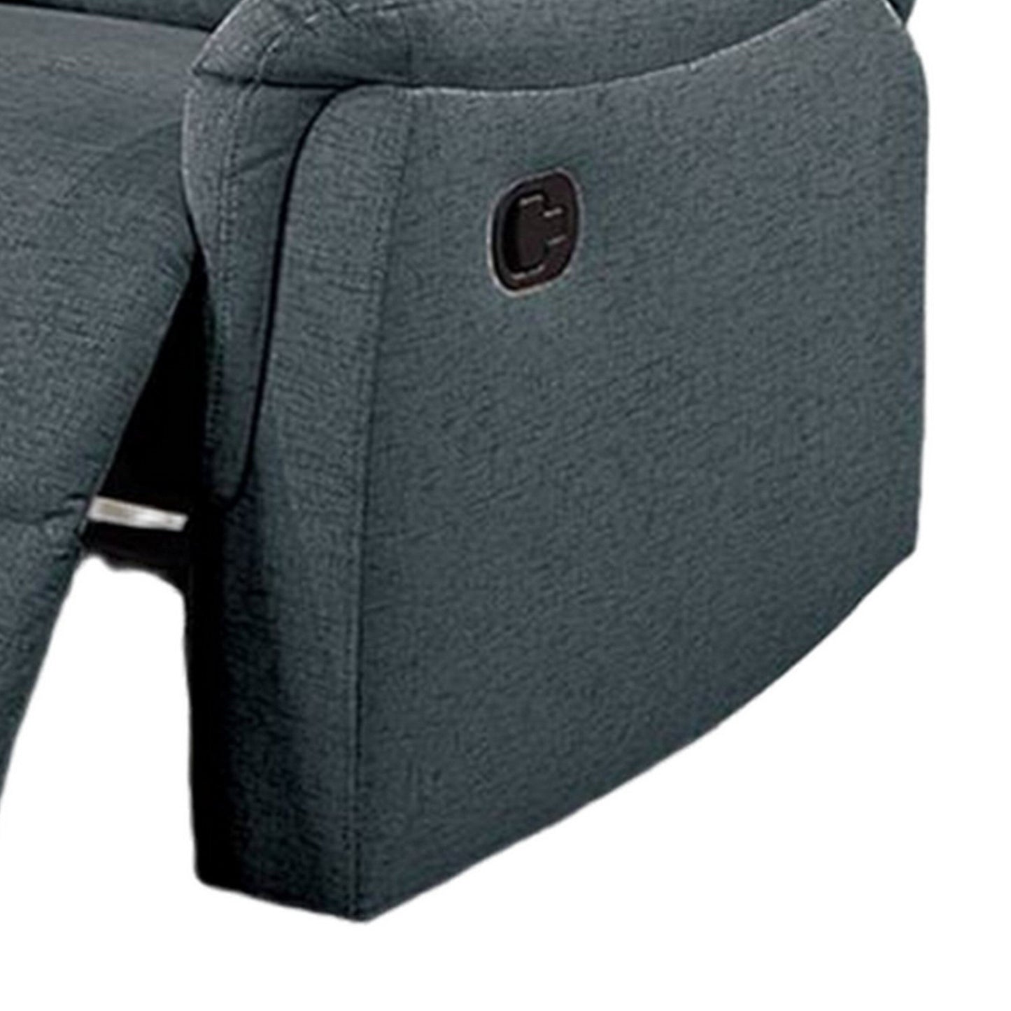 Ammy Manual Recliner Chair, Pillow Top Arms, Dark Gray Faux Burlap