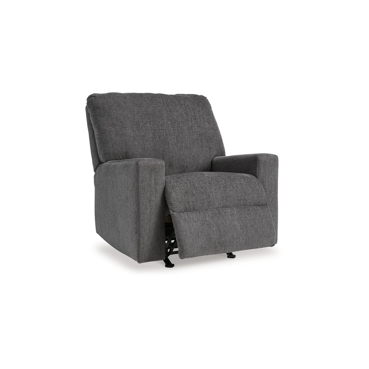 Anise Manual Rocker Recliner Chair, Pull Tab, Pewter Gray Polyester