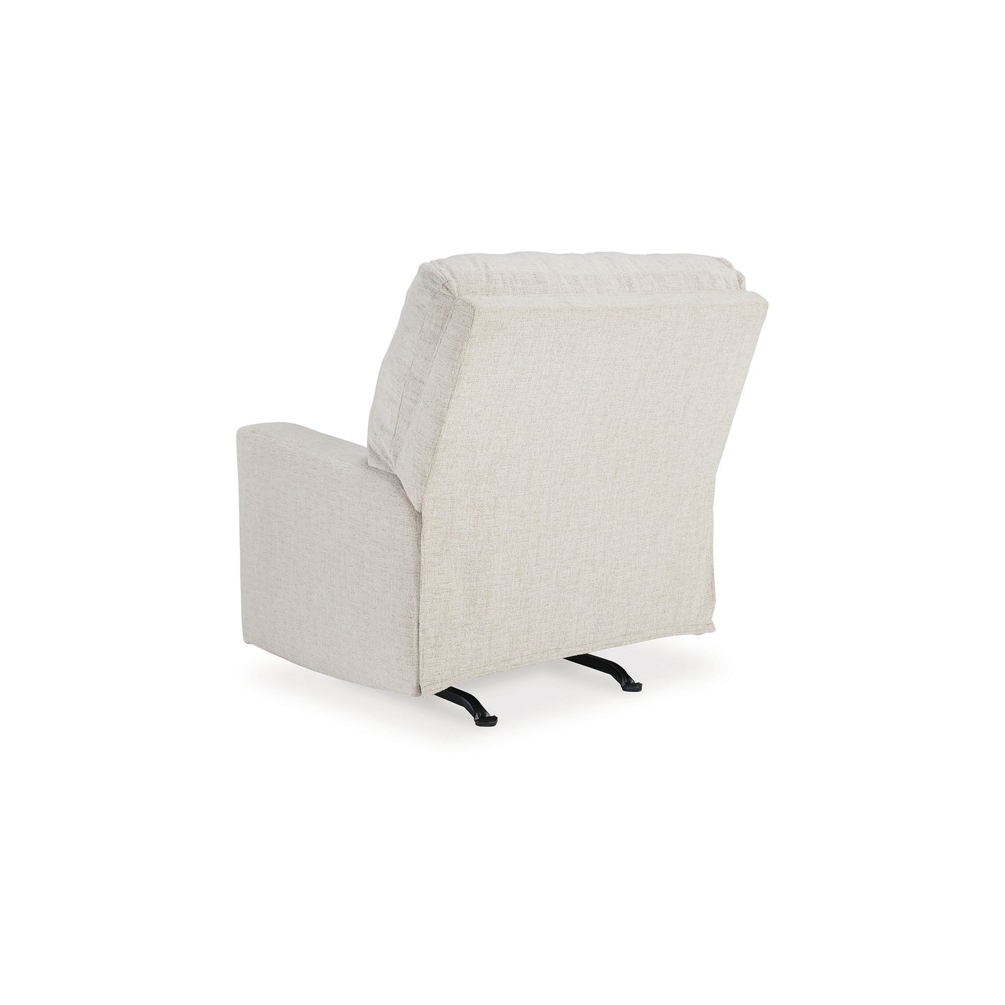 Anise Manual Rocker Recliner Chair, Pull Tab, Snow White Polyester
