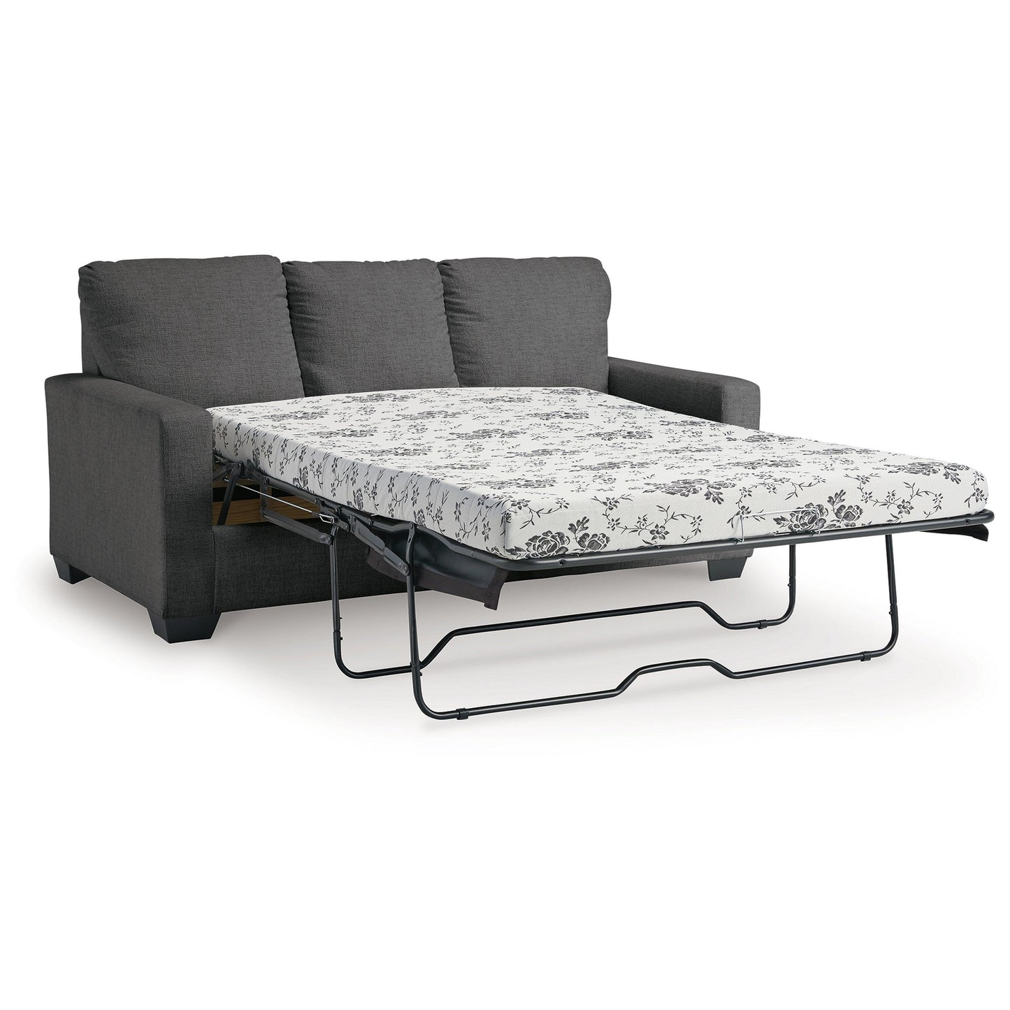 Anise Sofa Sleeper with Full Size Pull Out Bed, Pewter Gray Polyester