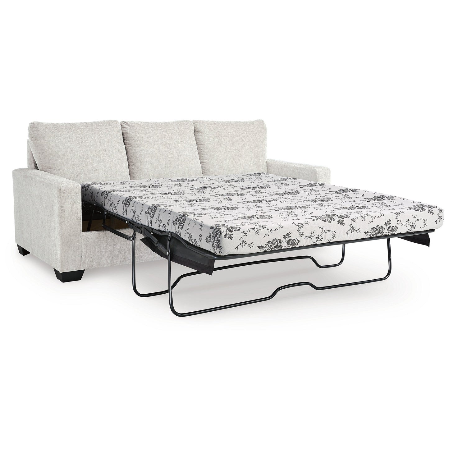 Anise Sofa Sleeper with Queen Size Pull Out Bed, Snow White Polyester